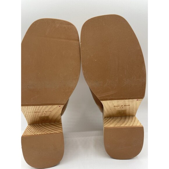 Free People Clog Shoes Women Tan Terri Platform Vacay Resort Retro Size 41 New - Picture 6 of 8